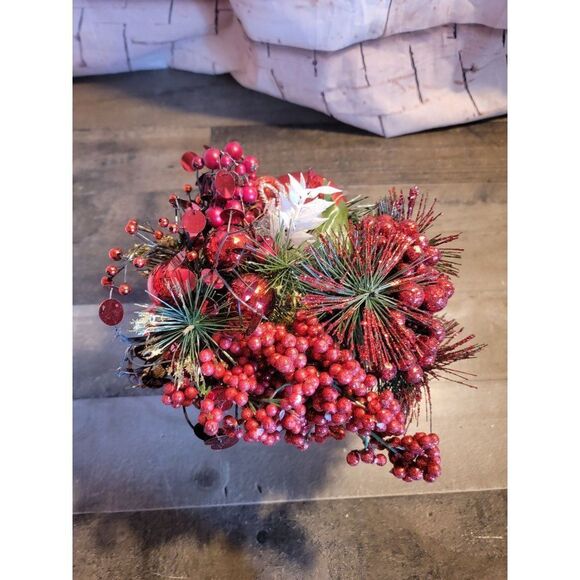 Stocking boot floral Mistletoe bell ornament center piece xmas decor - Picture 5 of 7